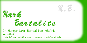 mark bartalits business card